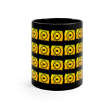 Vintage Yellow Cloud - Snare Drum - 11oz Black Mug - Pattern