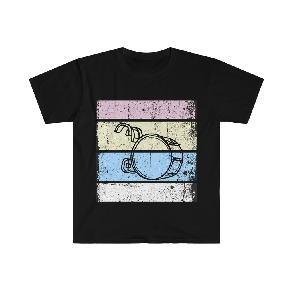 Vintage Grunge Pastel Lines - Bass Drum - Unisex Softstyle T-Shirt