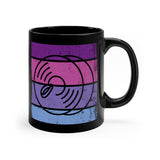 Vintage Grunge Purple Lines - Cymbals - 11oz Black Mug