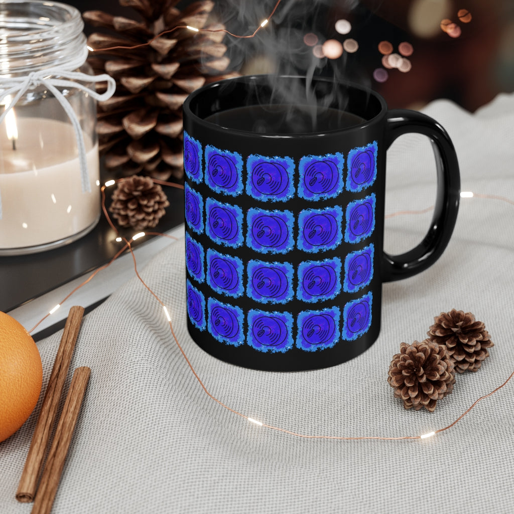 Vintage Blue Cloud - Cymbals - 11oz Black Mug - Pattern