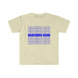 Marching Band - Retro - Blue - Unisex Softstyle T-Shirt