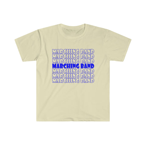 Marching Band - Retro - Blue - Unisex Softstyle T-Shirt