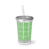 Vintage Green Glitter Dots - Bass Drum - Suave Acrylic Cup - Pattern