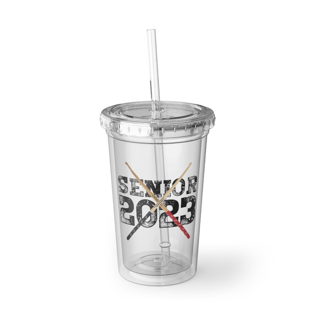 Senior 2023 - Black Lettering - Drumsticks - Suave Acrylic Cup