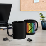 Vintage Rainbow Paint - Drumsticks - 11oz Black Mug