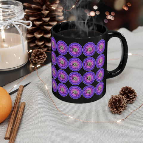 Vintage Grunge Purple Circle - Cymbals - 11oz Black Mug - Pattern