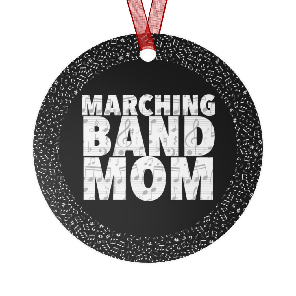 Marching Band Mom - Music Notes - Metal Ornament