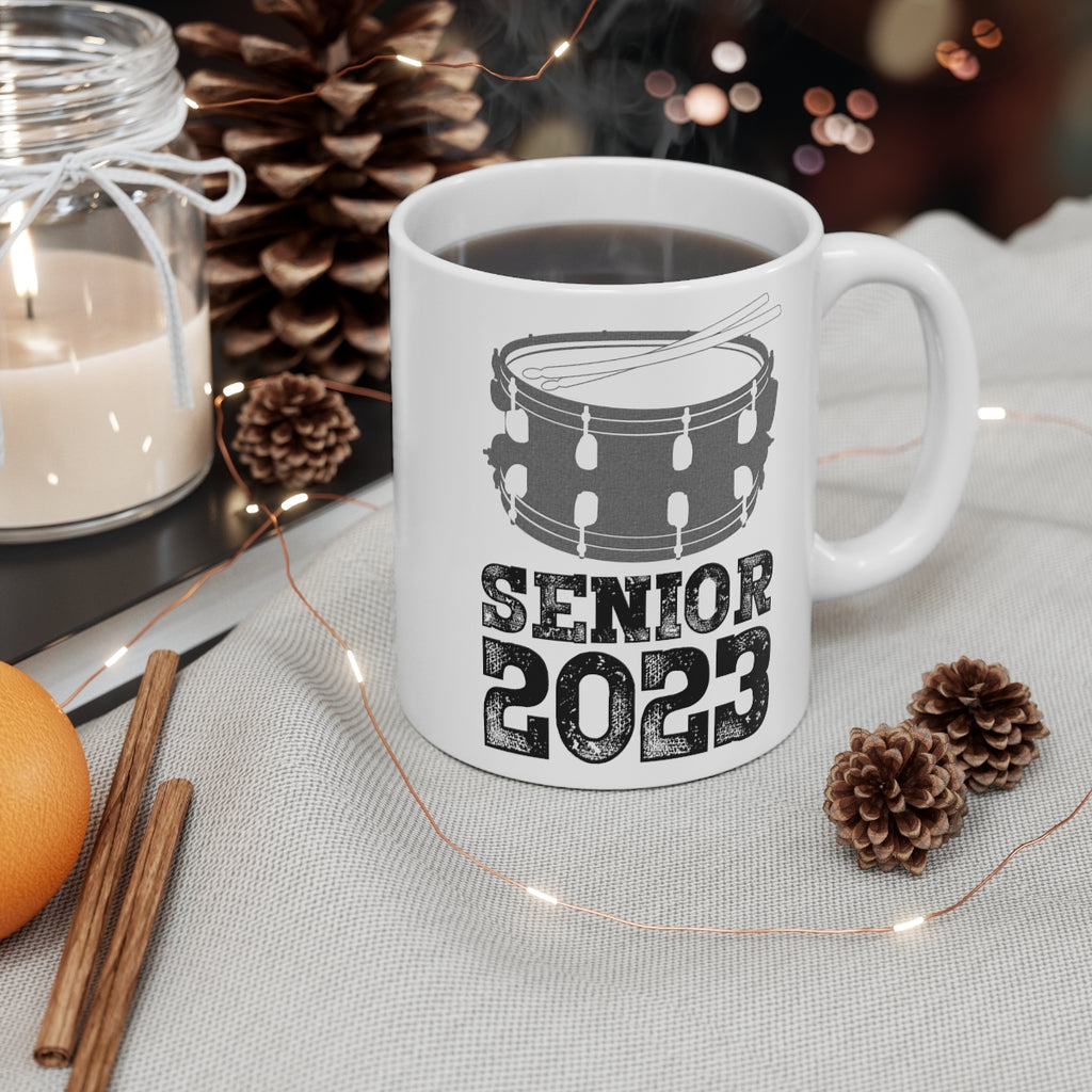 Senior 2023 - Black Lettering - Snare Drum - 11oz White Mug