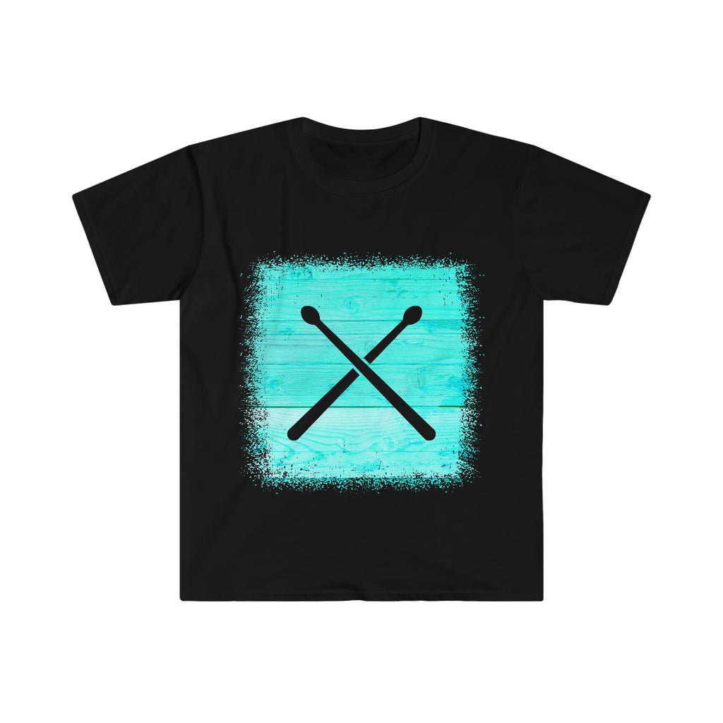 Vintage Turquoise Wood - Drumsticks - Unisex Softstyle T-Shirt