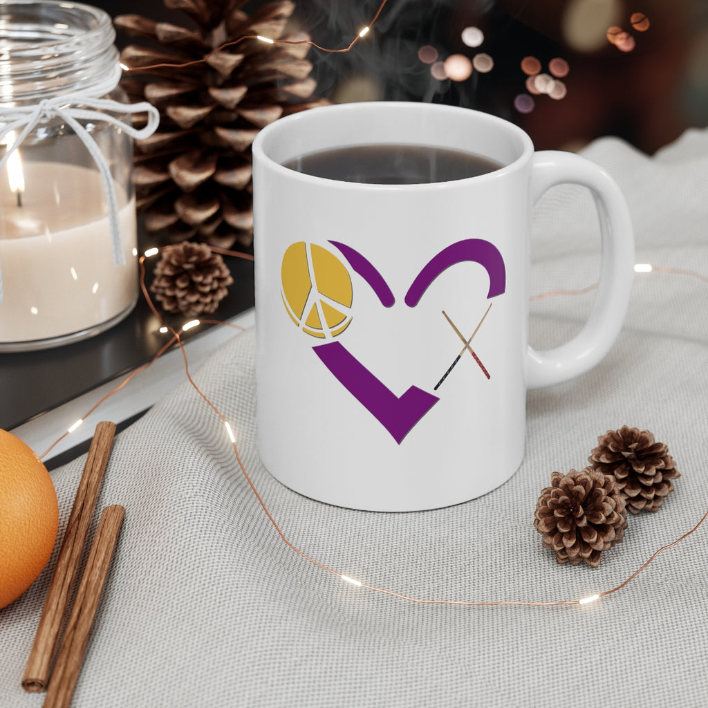 Peace, Love, Drumsticks - 11oz White Mug