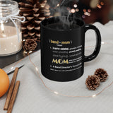 Band Mom Definition - Gold - 11oz Black Mug