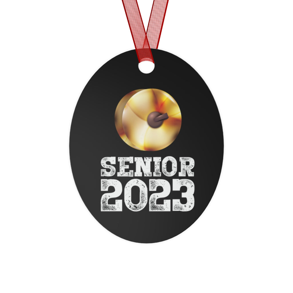 Senior 2023 - White Lettering - Cymbals - Metal Ornament