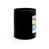 Vintage Grunge Pastel Lines - Bass Drum - 11oz Black Mug