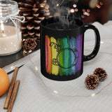 Vintage Rainbow Paint - Bass Drum - 11oz Black Mug