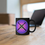 Vintage Grunge Purple Circle - Drumsticks - 11oz Black Mug