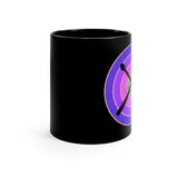 Vintage Grunge Purple Circle - Drumsticks - 11oz Black Mug