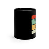 Vintage Grunge Lines - Bass Drum - 11oz Black Mug