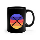 Vintage Grunge Circle Sunset - Drumsticks - 11oz Black Mug