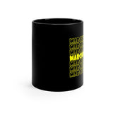 Marching Band - Retro - Yellow - 11oz Black Mug