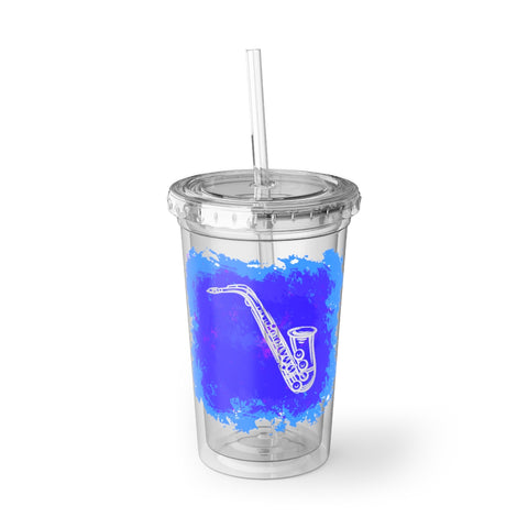 Vintage Blue Cloud - Alto Sax - Suave Acrylic Cup