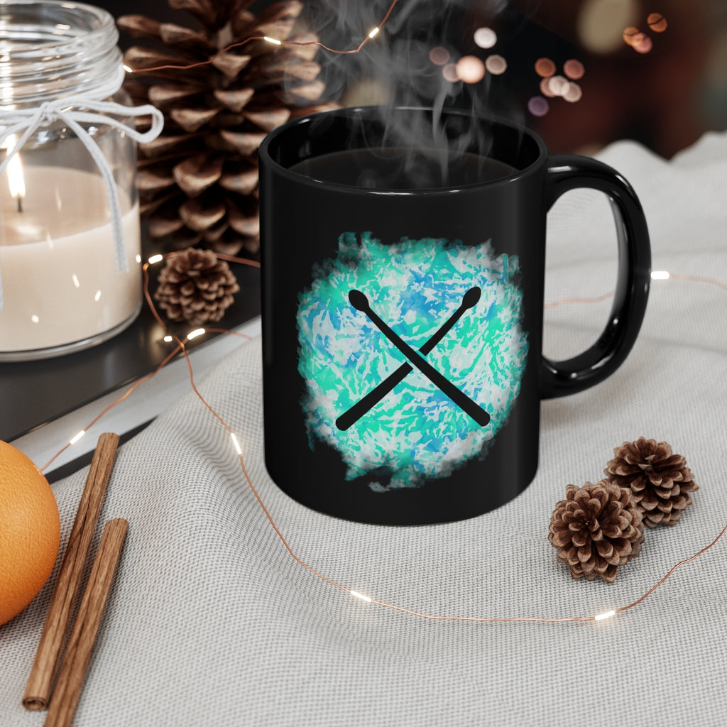 Vintage Turquoise Cloud - Drumsticks - 11oz Black Mug