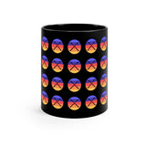 Vintage Grunge Circle Sunset - Drumsticks - 11oz Black Mug - Pattern