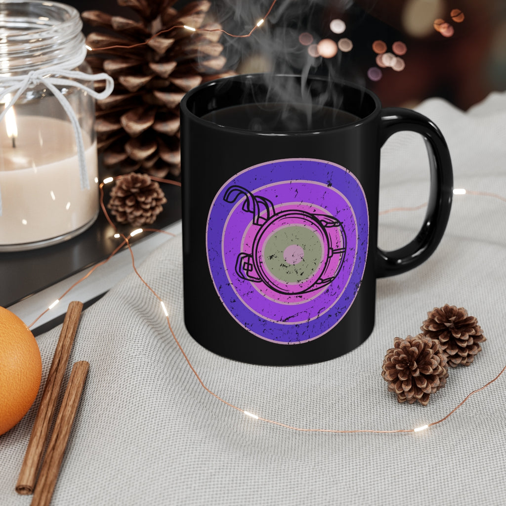 Vintage Grunge Purple Circle - Bass Drum - 11oz Black Mug