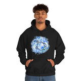 Vintage Blue White Tie Dye - Bass Drum - Hoodie