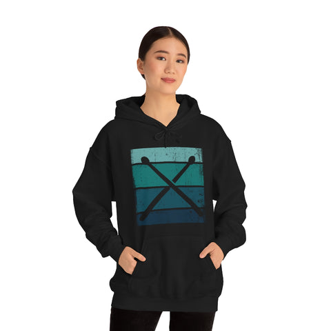 Vintage Grunge Blue Lines - Drumsticks - Hoodie