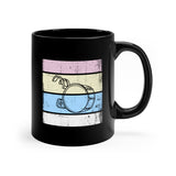 Vintage Grunge Pastel Lines - Bass Drum - 11oz Black Mug