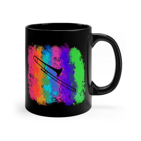 Vintage Rainbow Cloud - Trombone - 11oz Black Mug