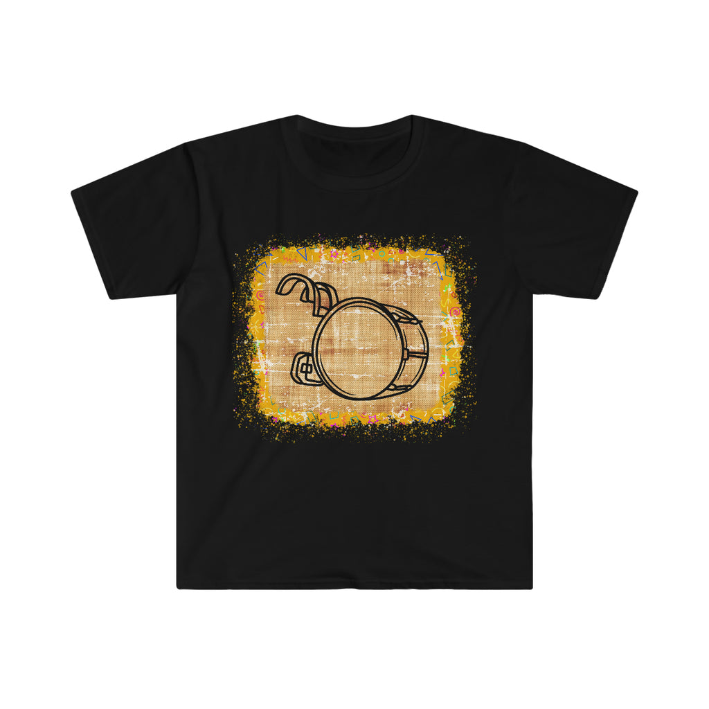 Vintage Yellow Burlap - Bass Drum - Unisex Softstyle T-Shirt