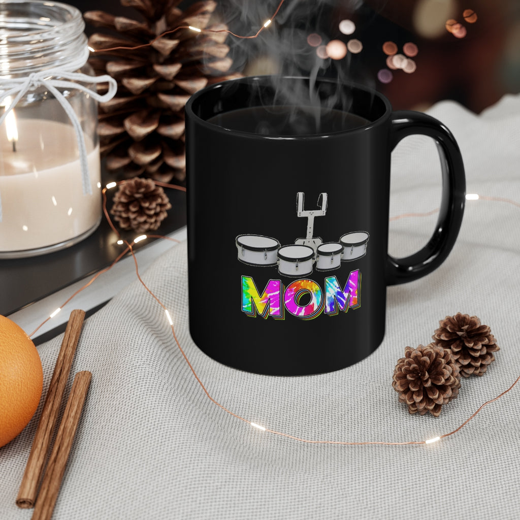 Band Mom - Tie Dye - Quads - 11oz Black Mug