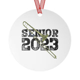 Senior 2023 - Black Lettering - Trombone - Metal Ornament