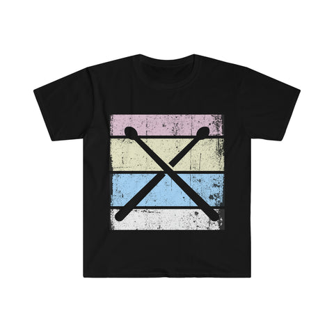 Vintage Grunge Pastel Lines - Drumsticks - Unisex Softstyle T-Shirt